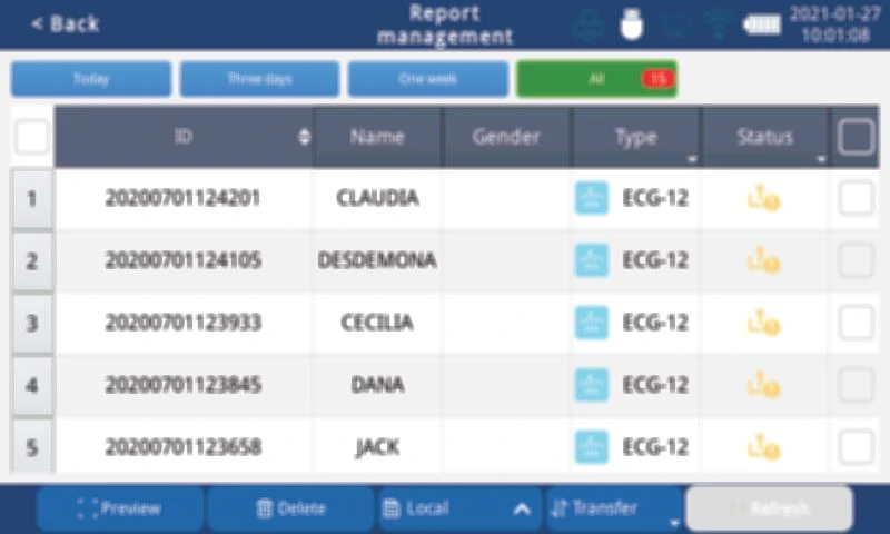 ECG Machine with report management